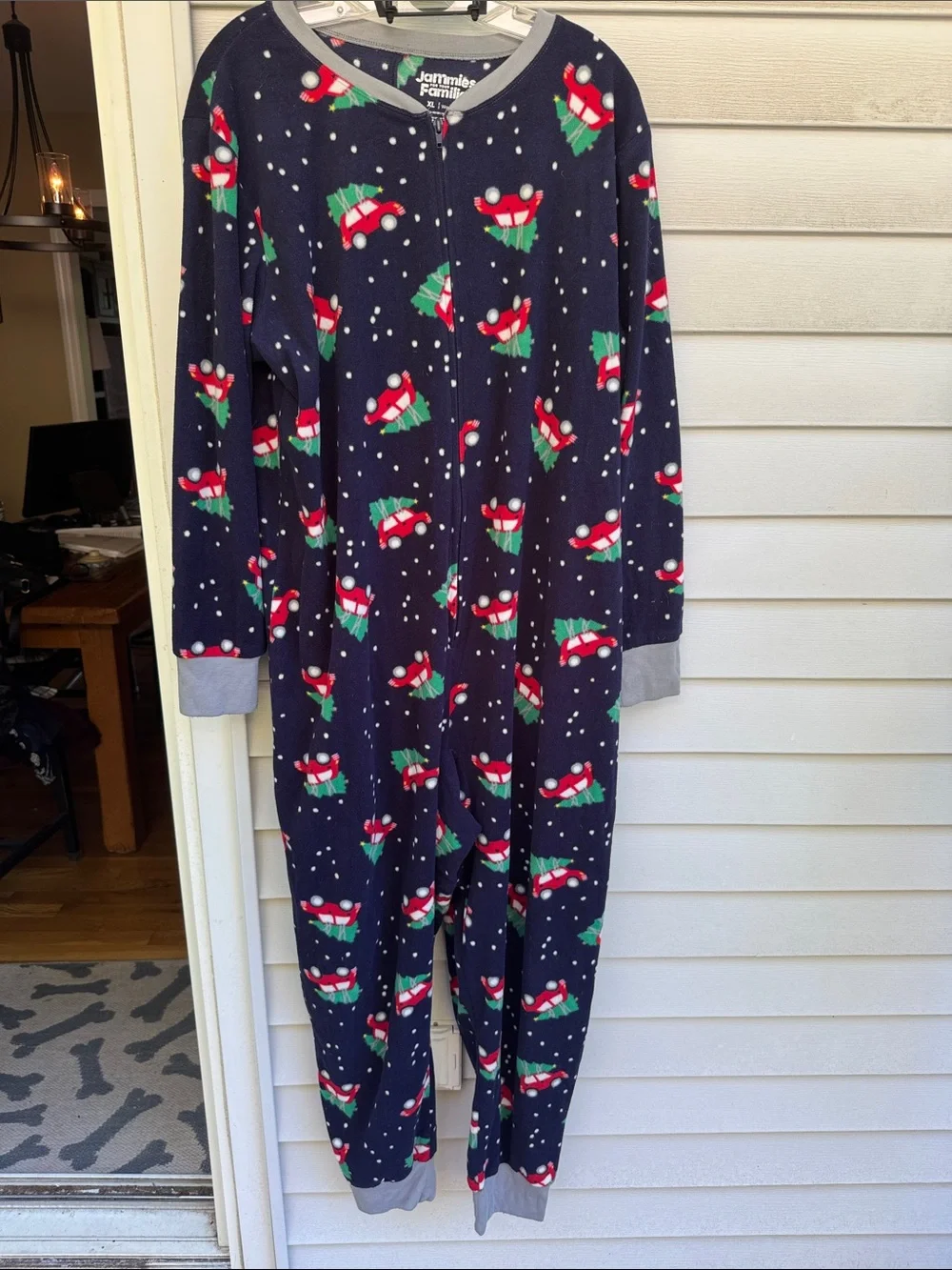 Women’s JAMMIES FOR YOUR FAMILY Warm Fleece Holiday Winter 1-PC Zip Pajamas